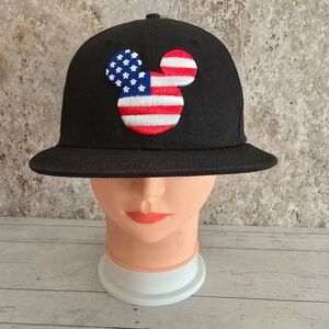 Disney Mickey Mouse USA Flag Hat – Black baseball Cap with red white and blue